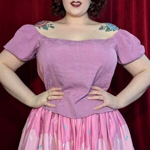 Modcloth orchid textured off the shoulder top - XL